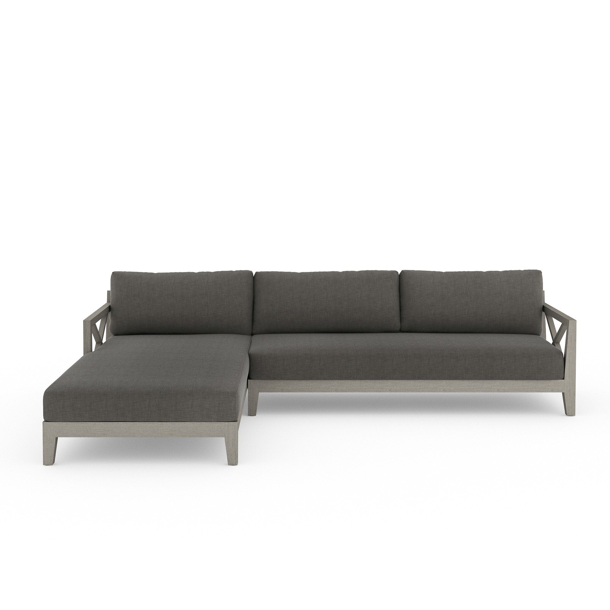 Huntington Outdoor 2-Pc Sectional, Weathered Grey