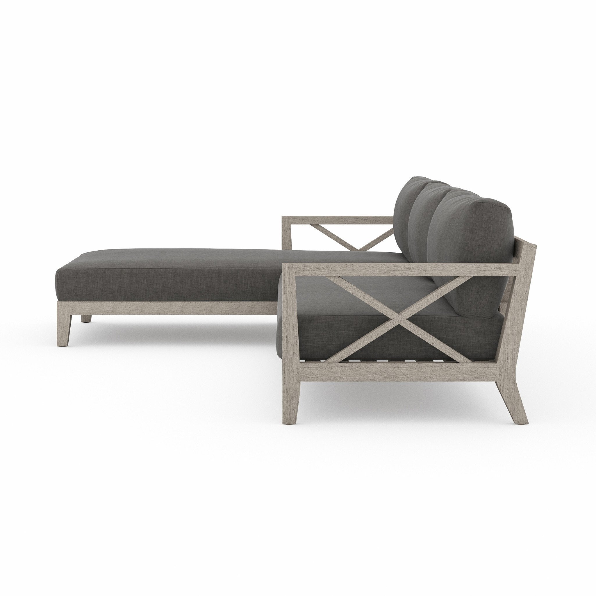 Huntington Outdoor 2-Pc Sectional, Weathered Grey