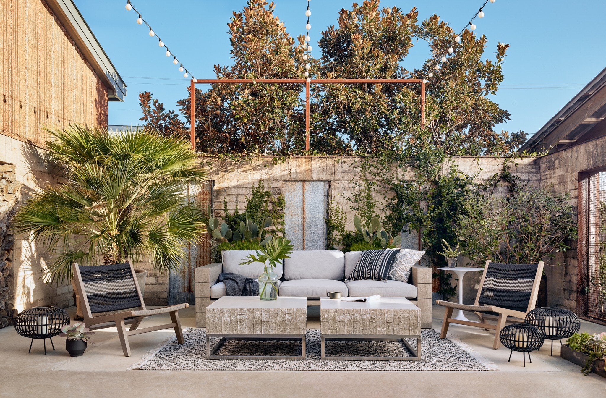 Leroy Outdoor Sofa, Washed Brown