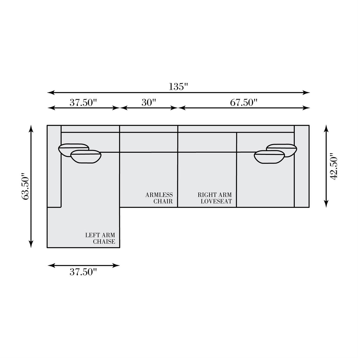 Gabi Fabric Sectional (K1969) by Bernhardt