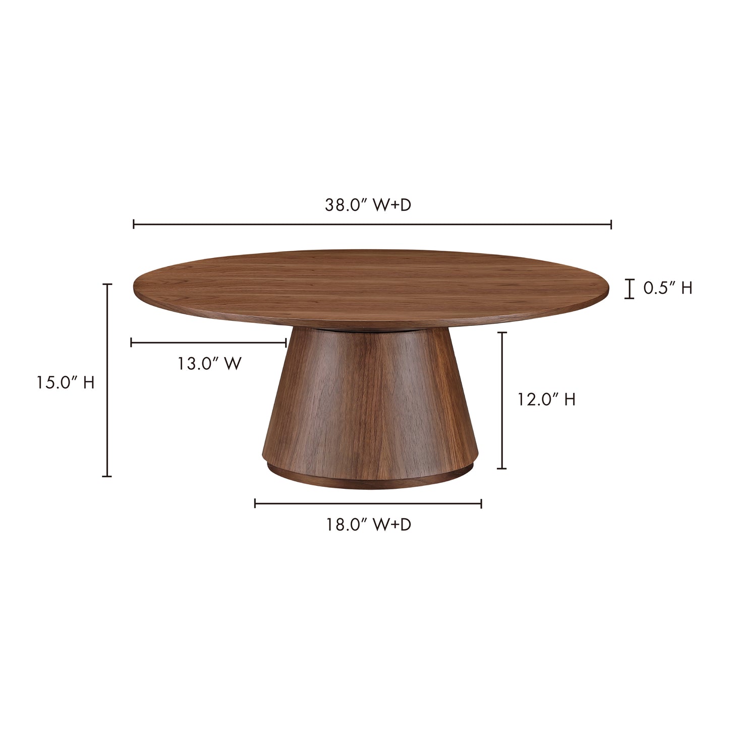 Otago Coffee Table Walnut Brown by Moe's Home