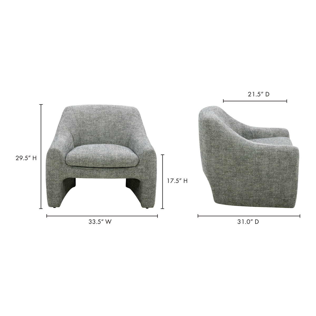 Kenzie Accent Chair Slated Moss by Moe's Home