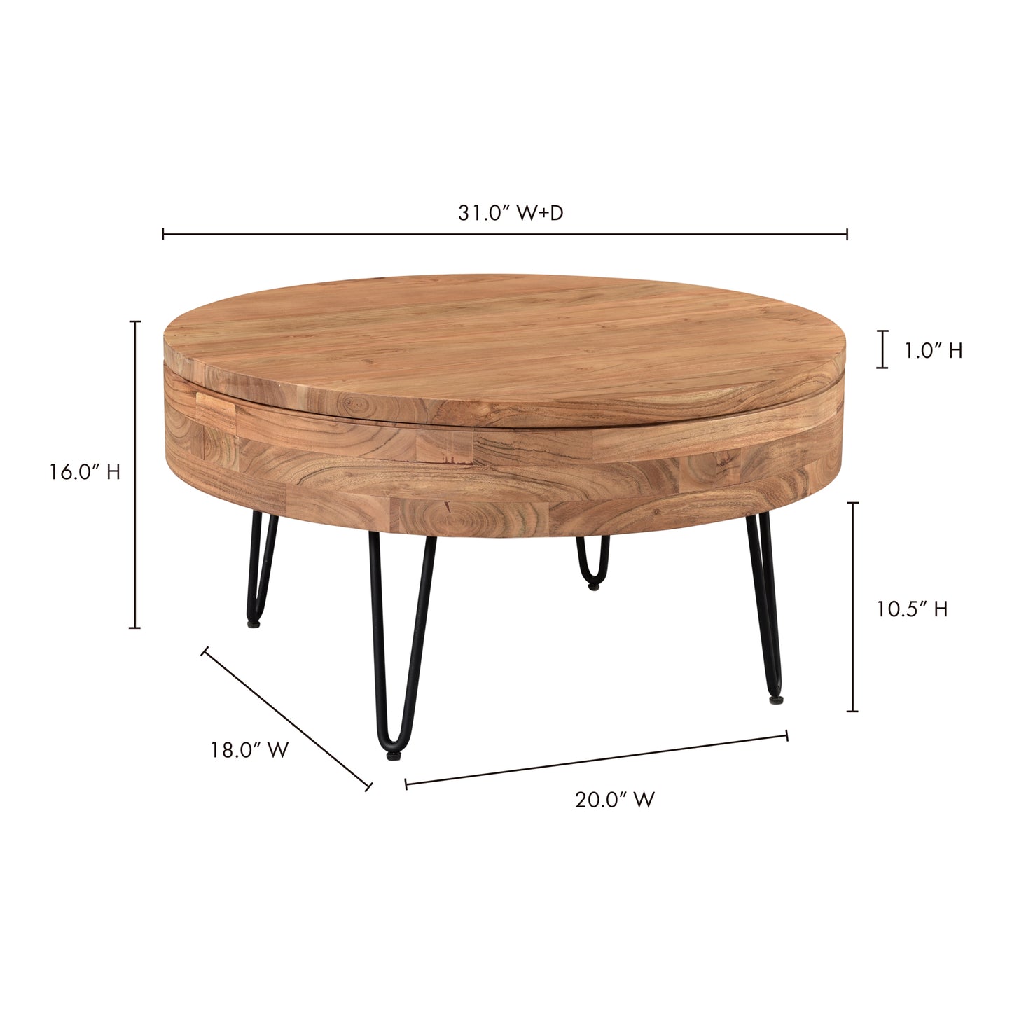 Privado Storage Coffee Table Natural by Moe's Home