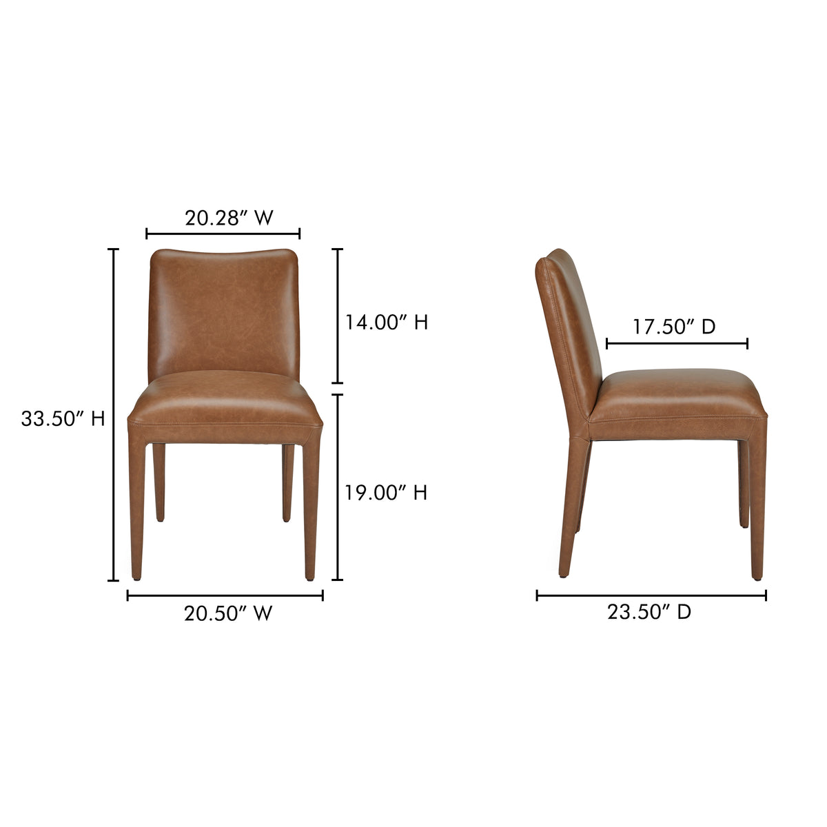 Calla Dining Chair Brown - Set Of Two by Moe's Home