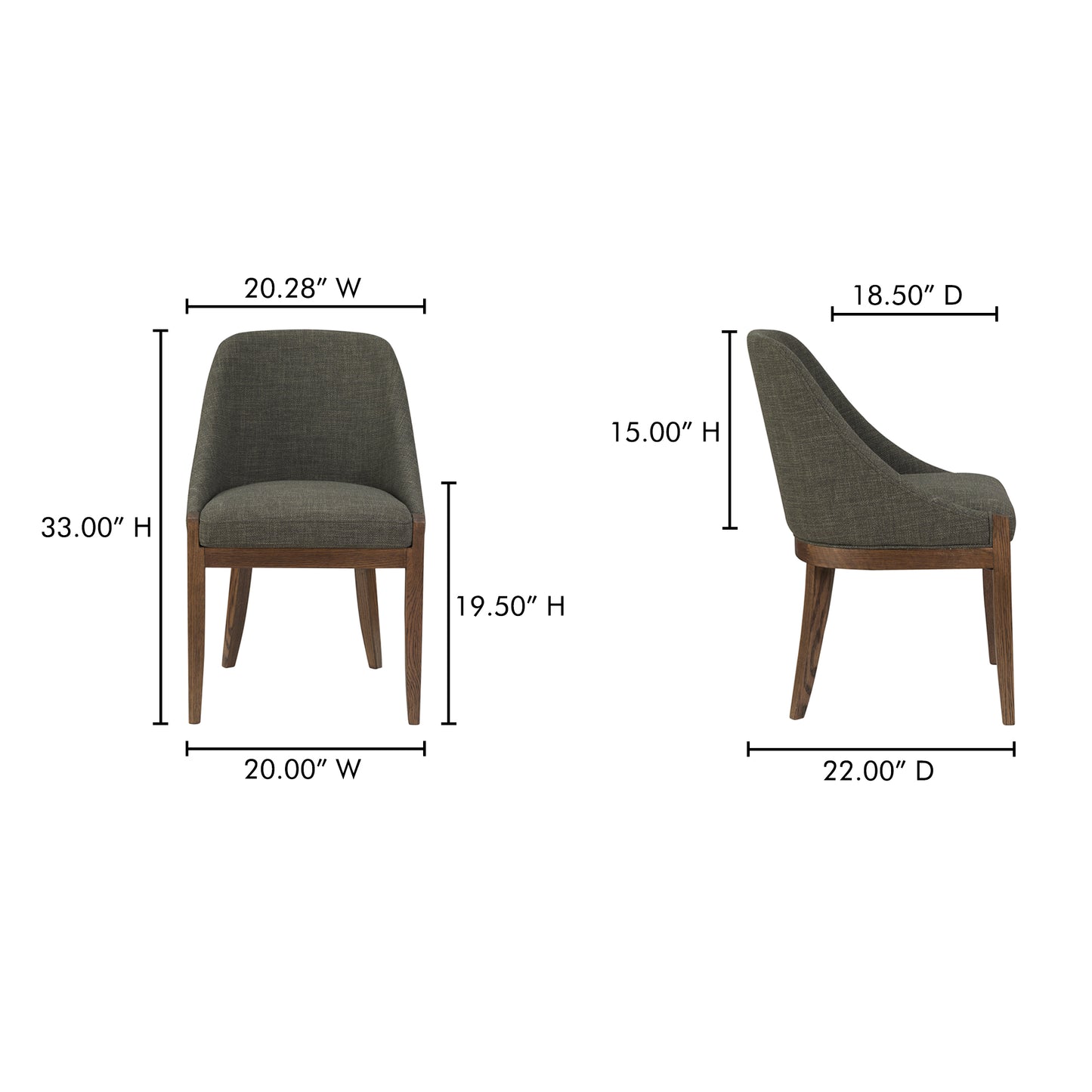 Edward Dining Chair Heather Green by Moe's Home
