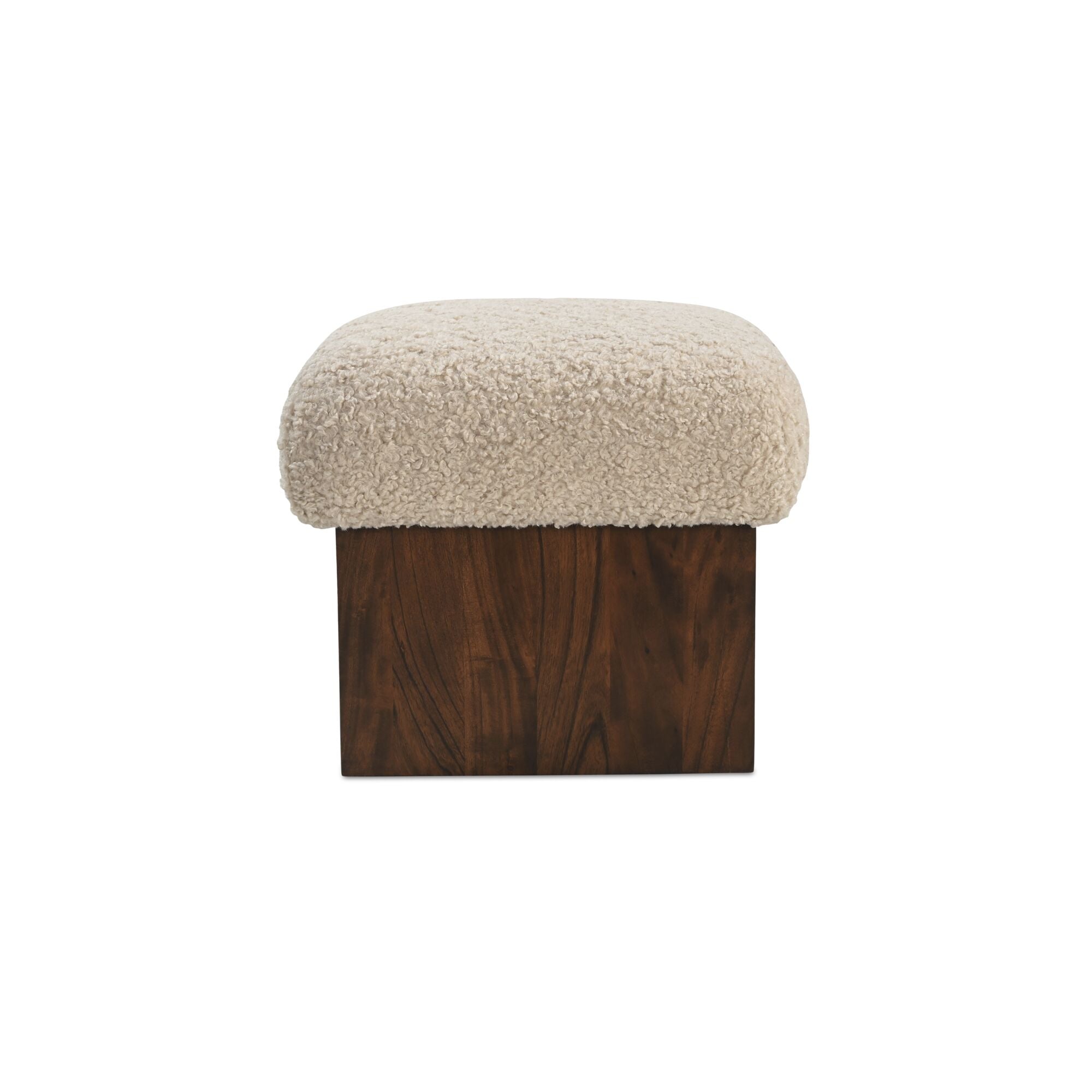 Serge Ottoman Cream Faux Shearling by Moe's Home