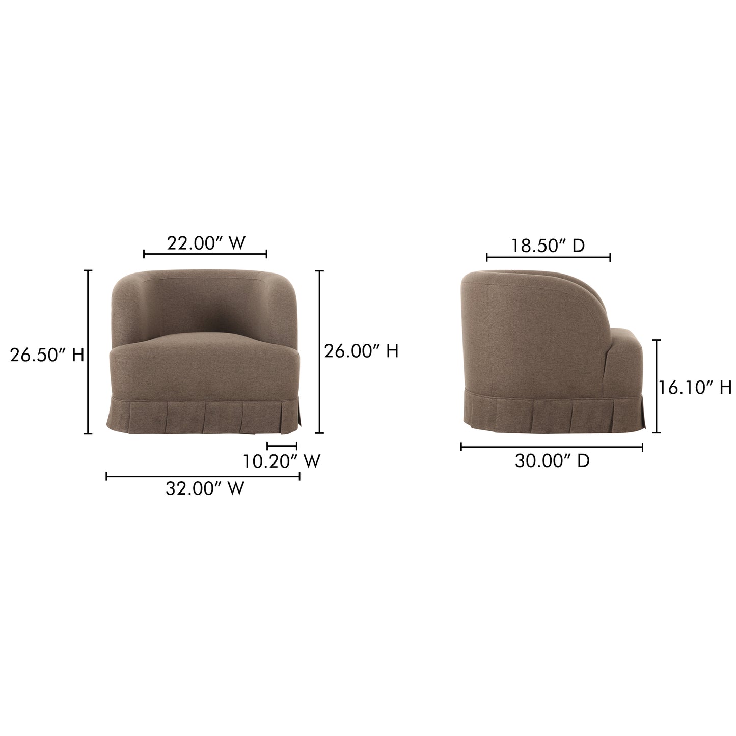 Maren Swivel Chair Brown by Moe's Home