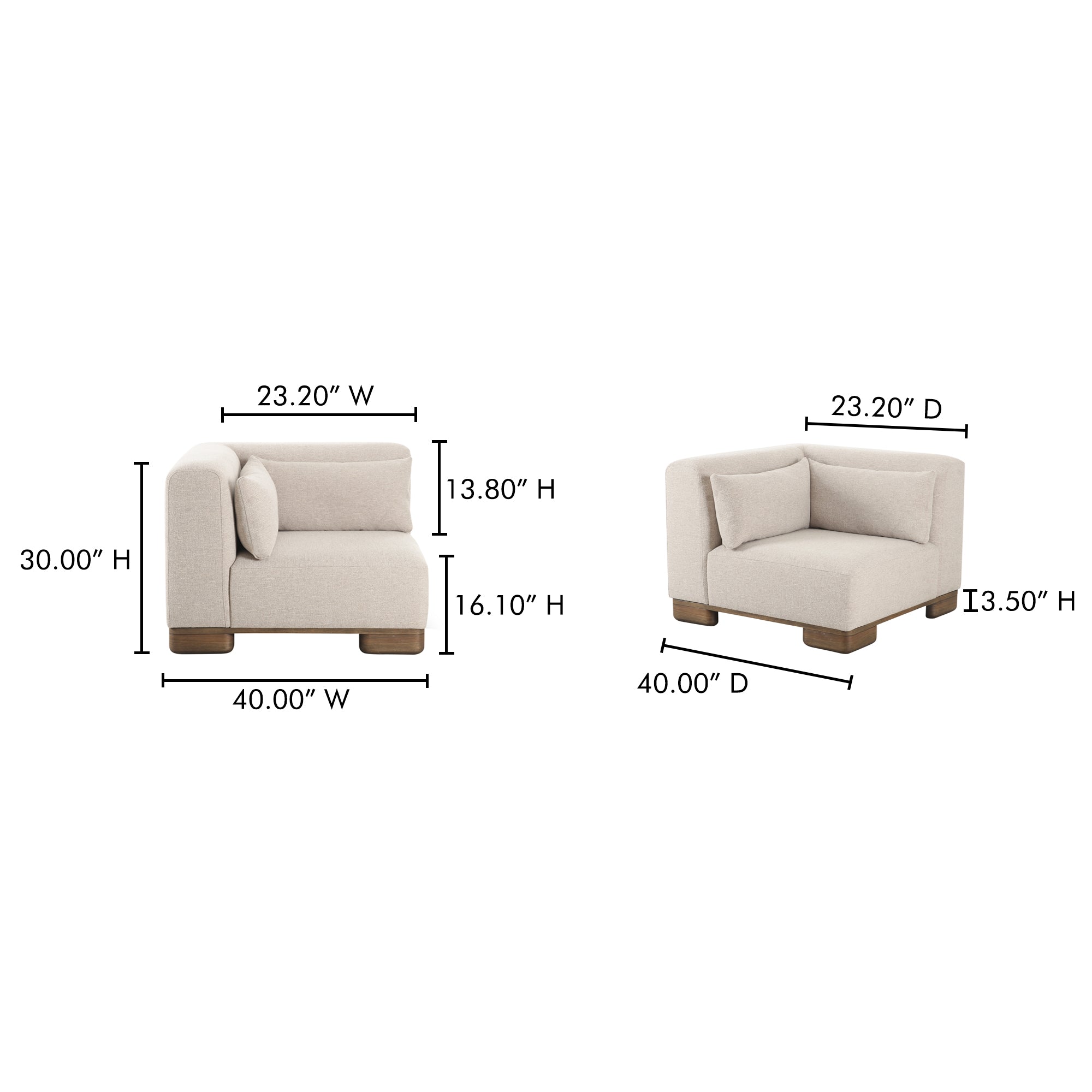 June Corner Chair Oatmeal