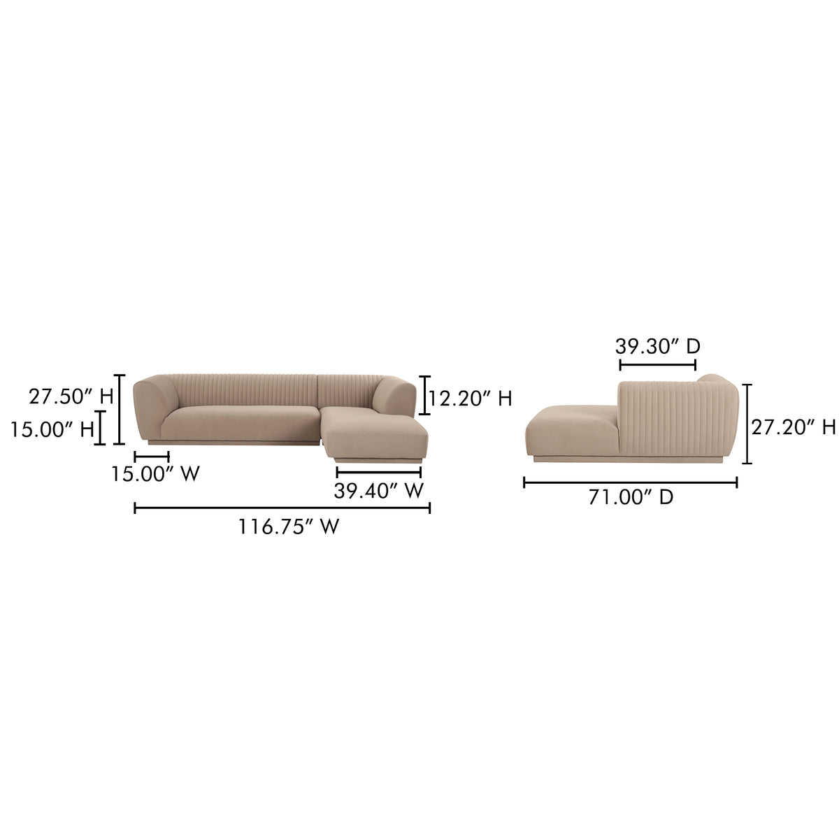 Zandro Sectional Right by Moe's Home