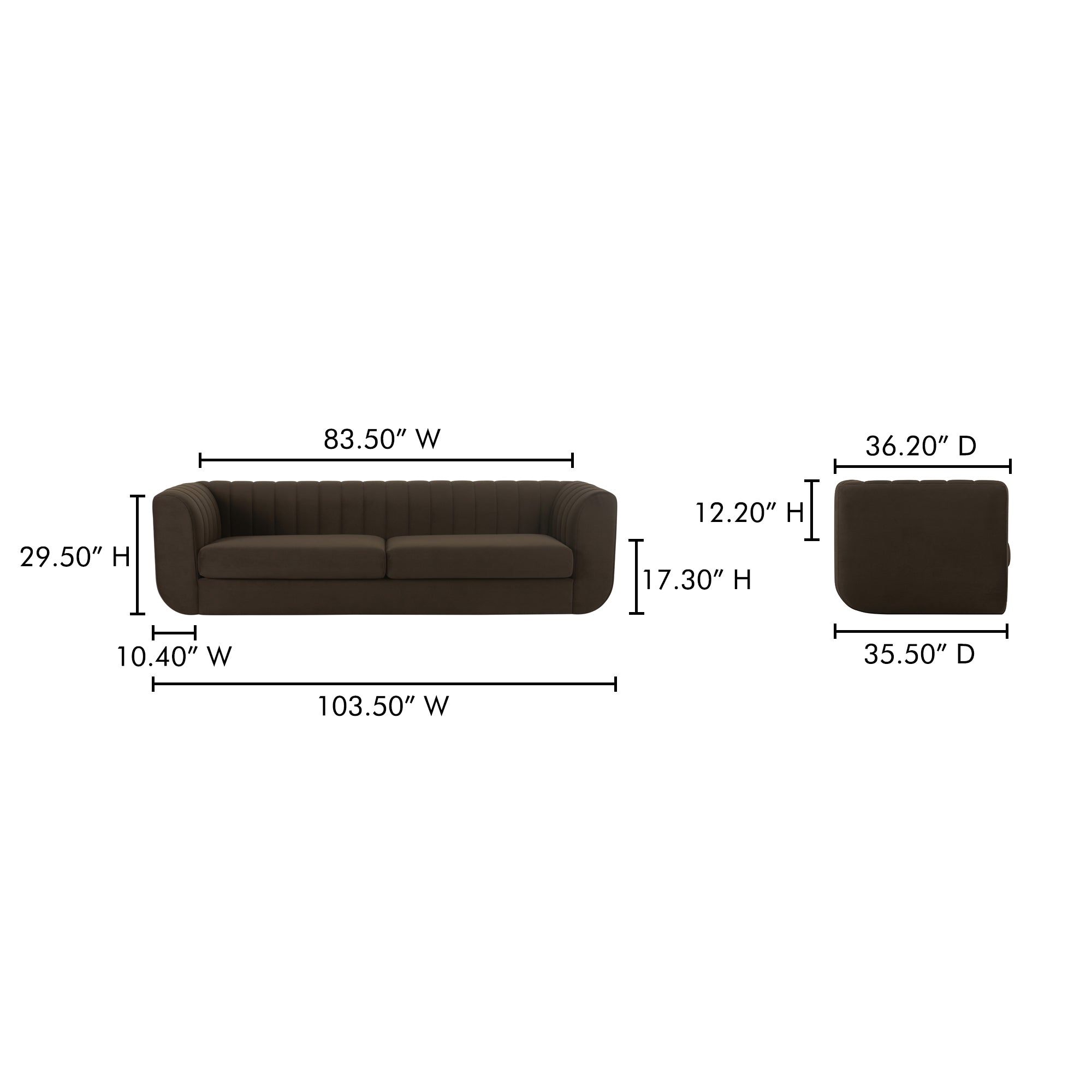 Rosy Sofa Dark Brown