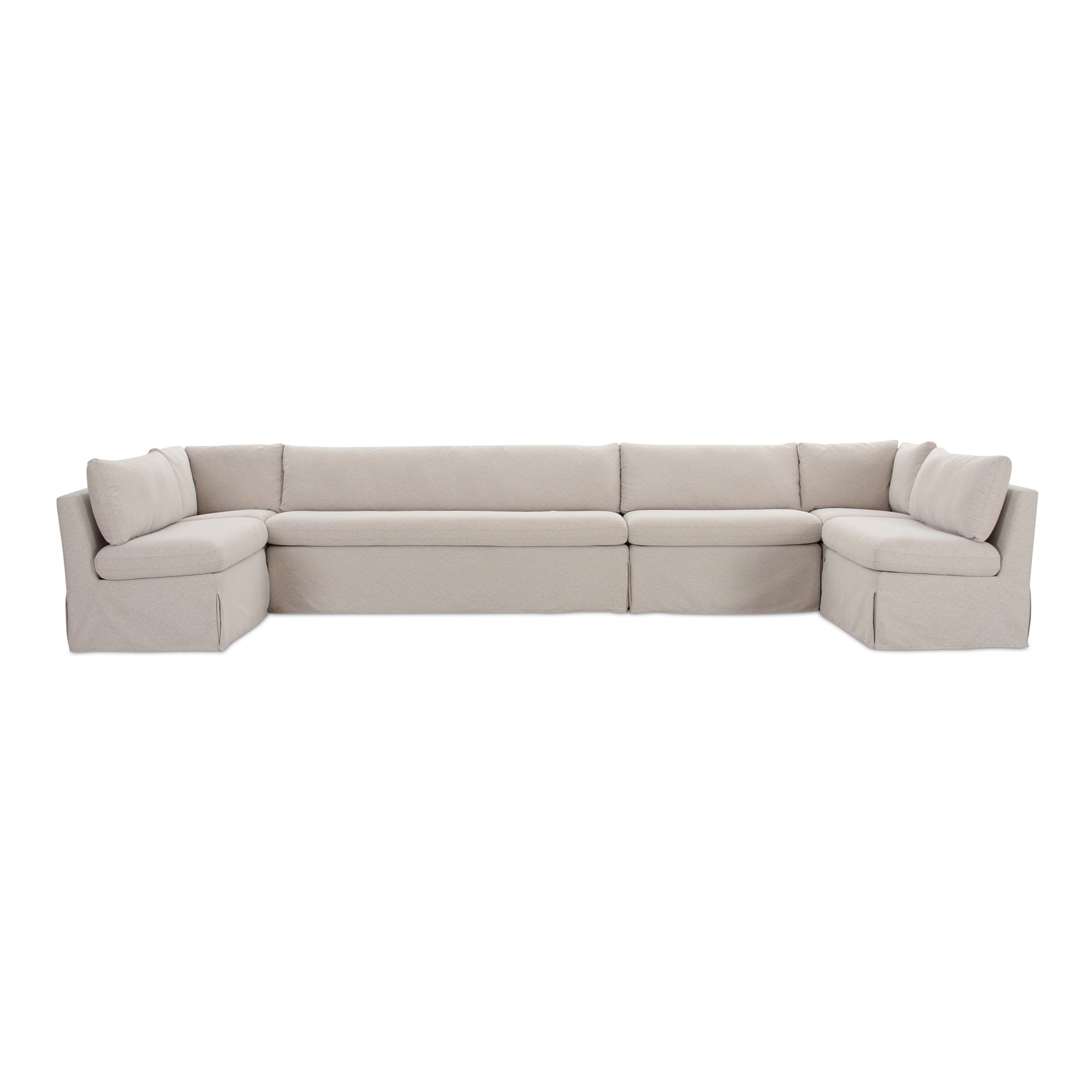 Fable Slipcover Dining Banquette U-Shape Beige 168 in. by Moe's Home