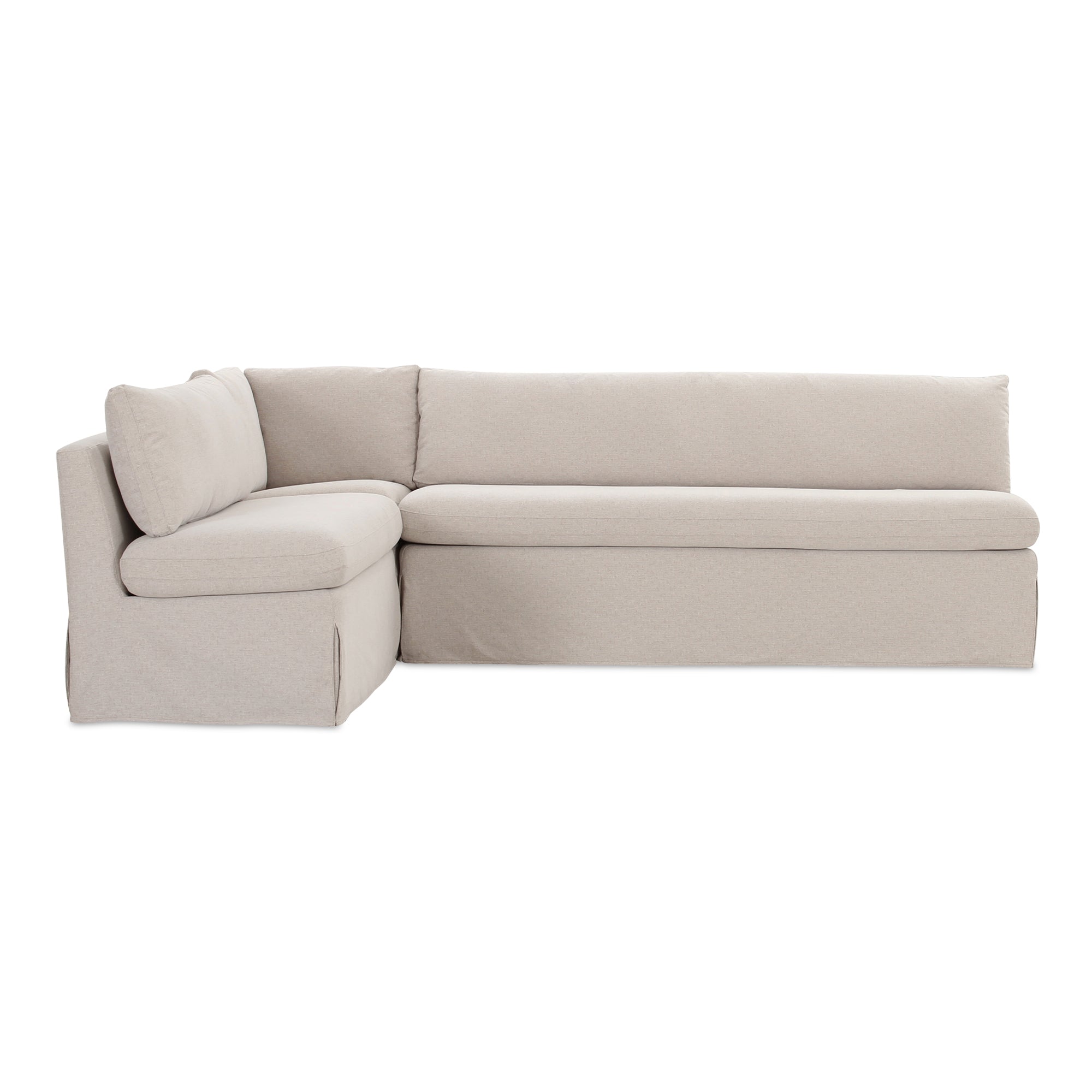 Fable Slipcover Dining Banquette L-Shape Beige 100.5 in. by Moe's Home