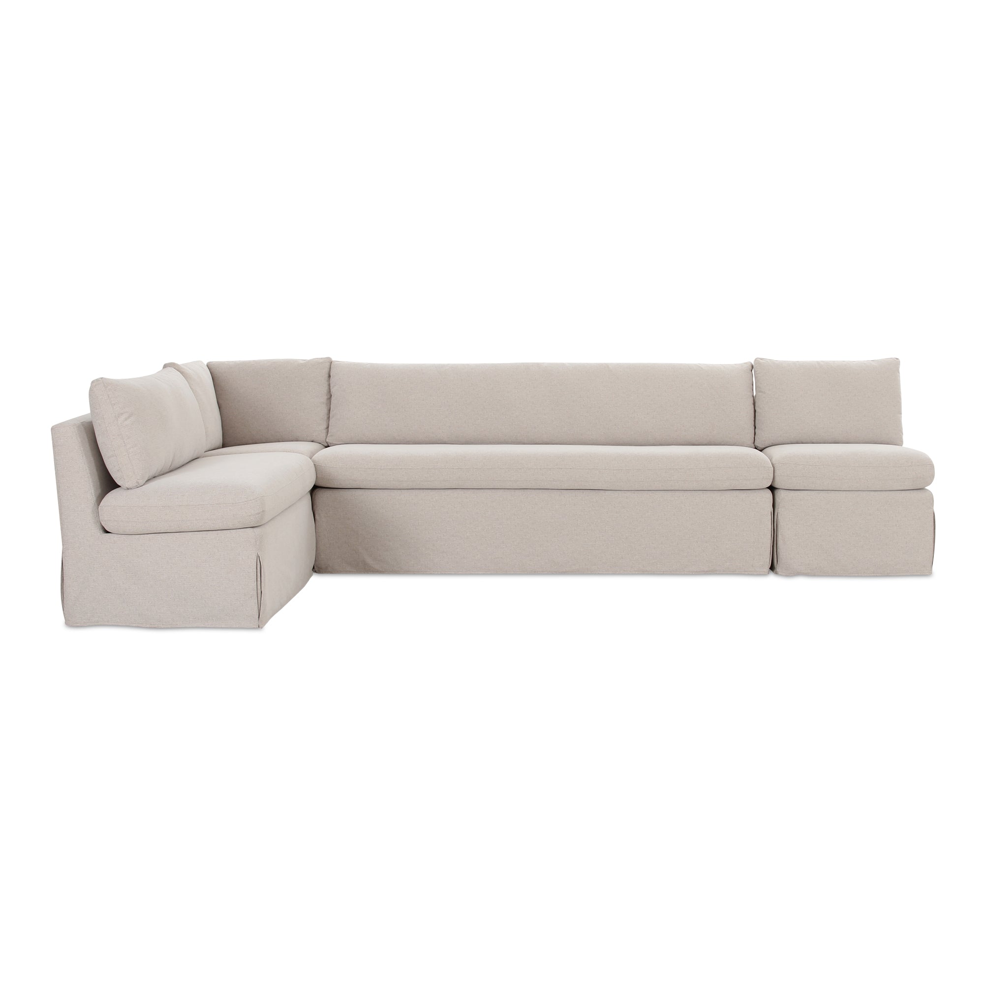 Fable Slipcover Dining Banquette L-Shape Beige 125.5 in. by Moe's Home