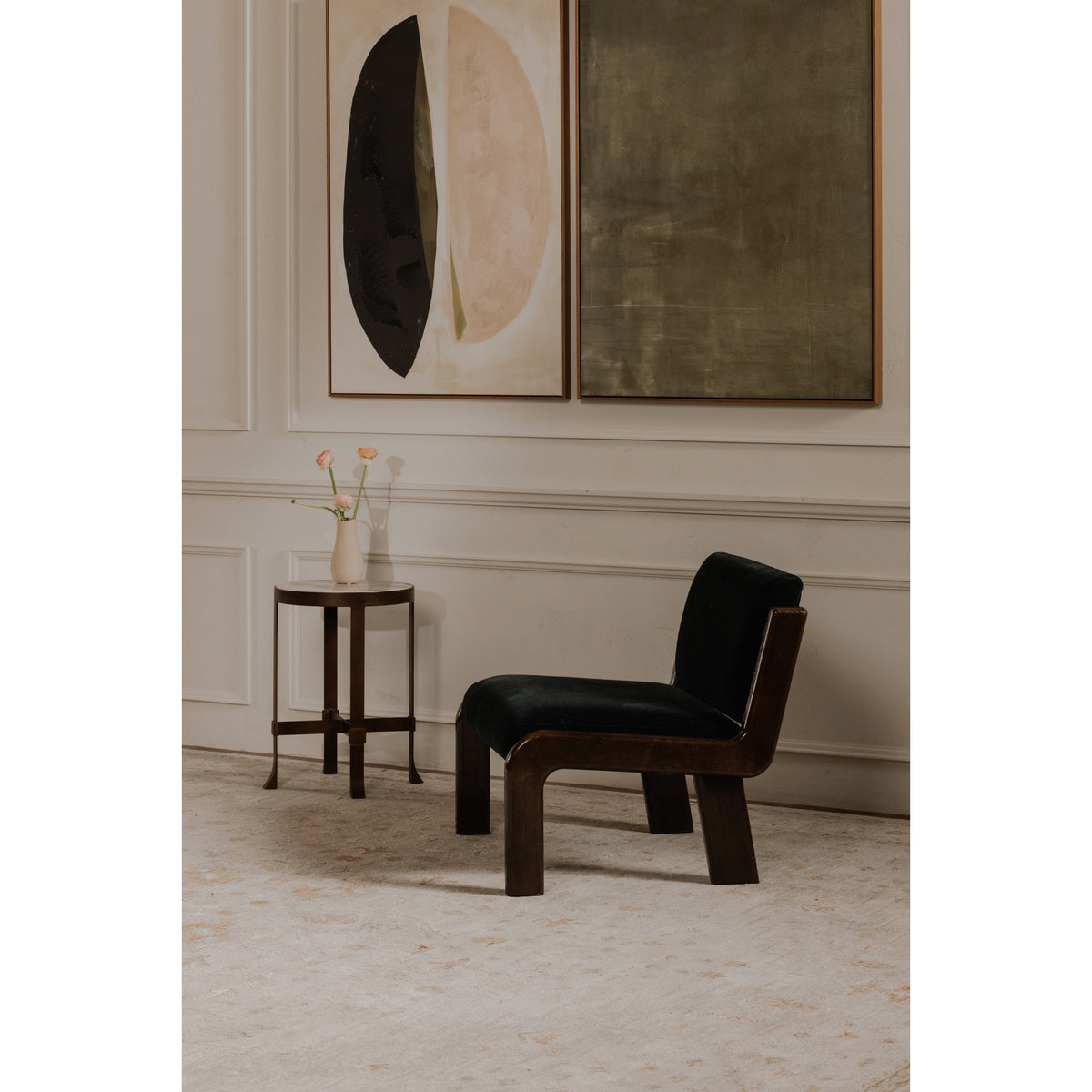 Edie Accent Chair Black Faux Mohair by Moe's Home