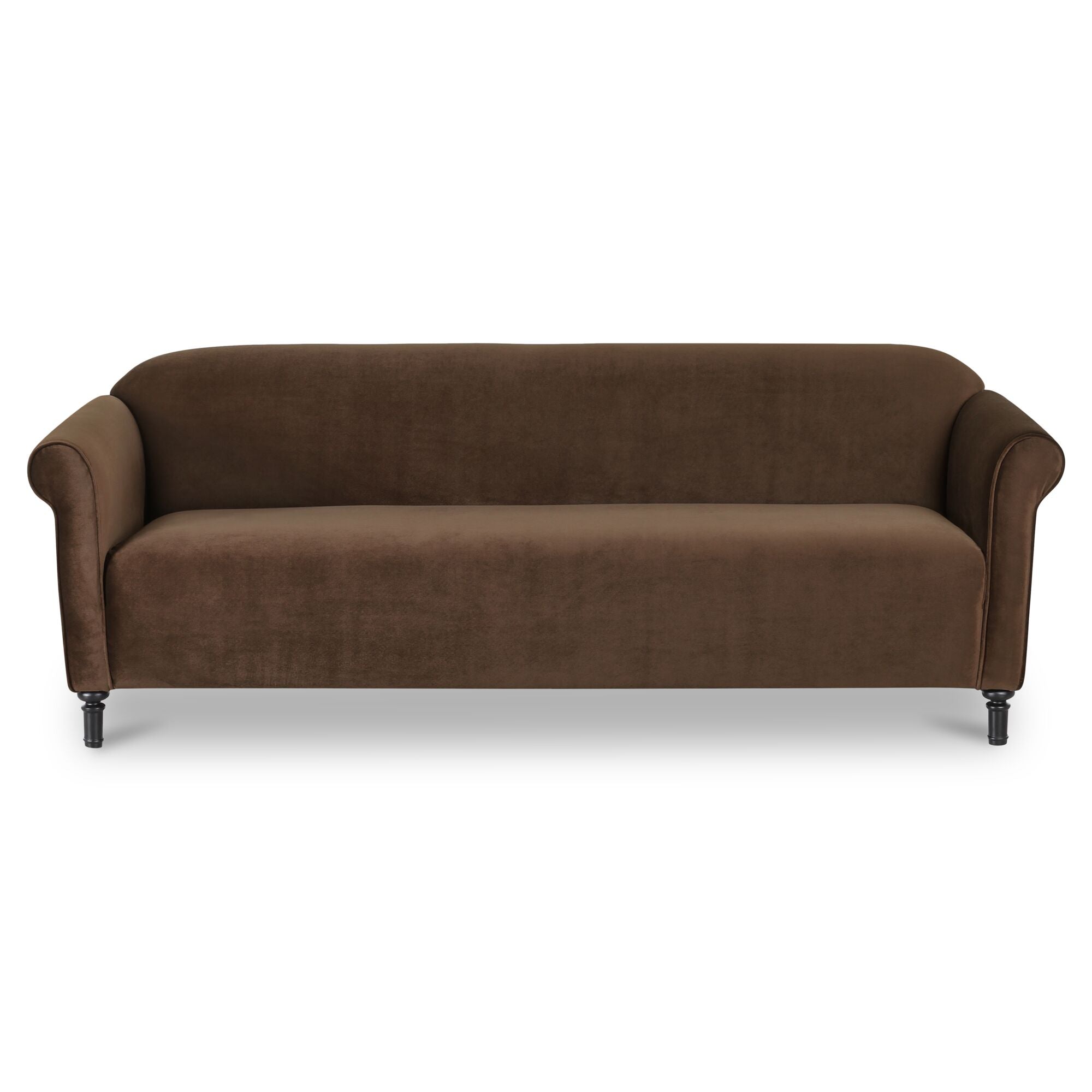 Harmony Sofa Dark Brown Faux Mohair by Moe's Home