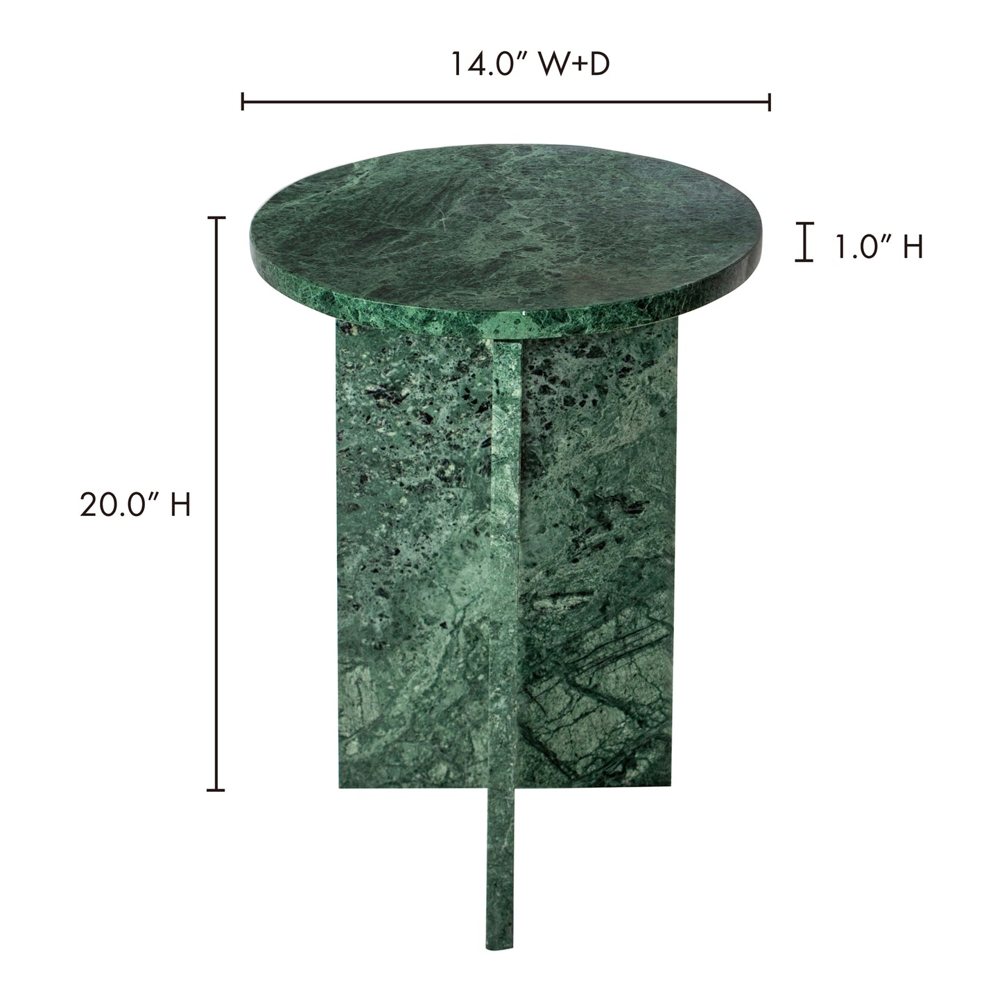Grace Accent Table Green Marble by Moe's Home