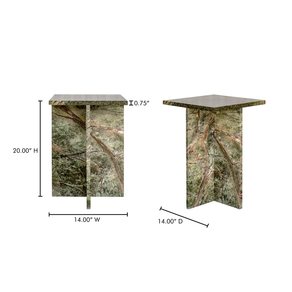 Blair Accent Table Rainforest Green Marble by Moe's Home