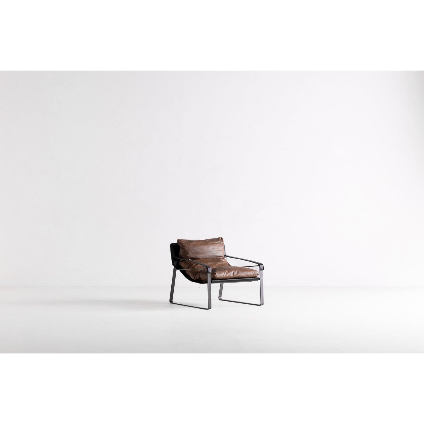 Connor Club Chair Open Road Brown Leather by Moe's Home