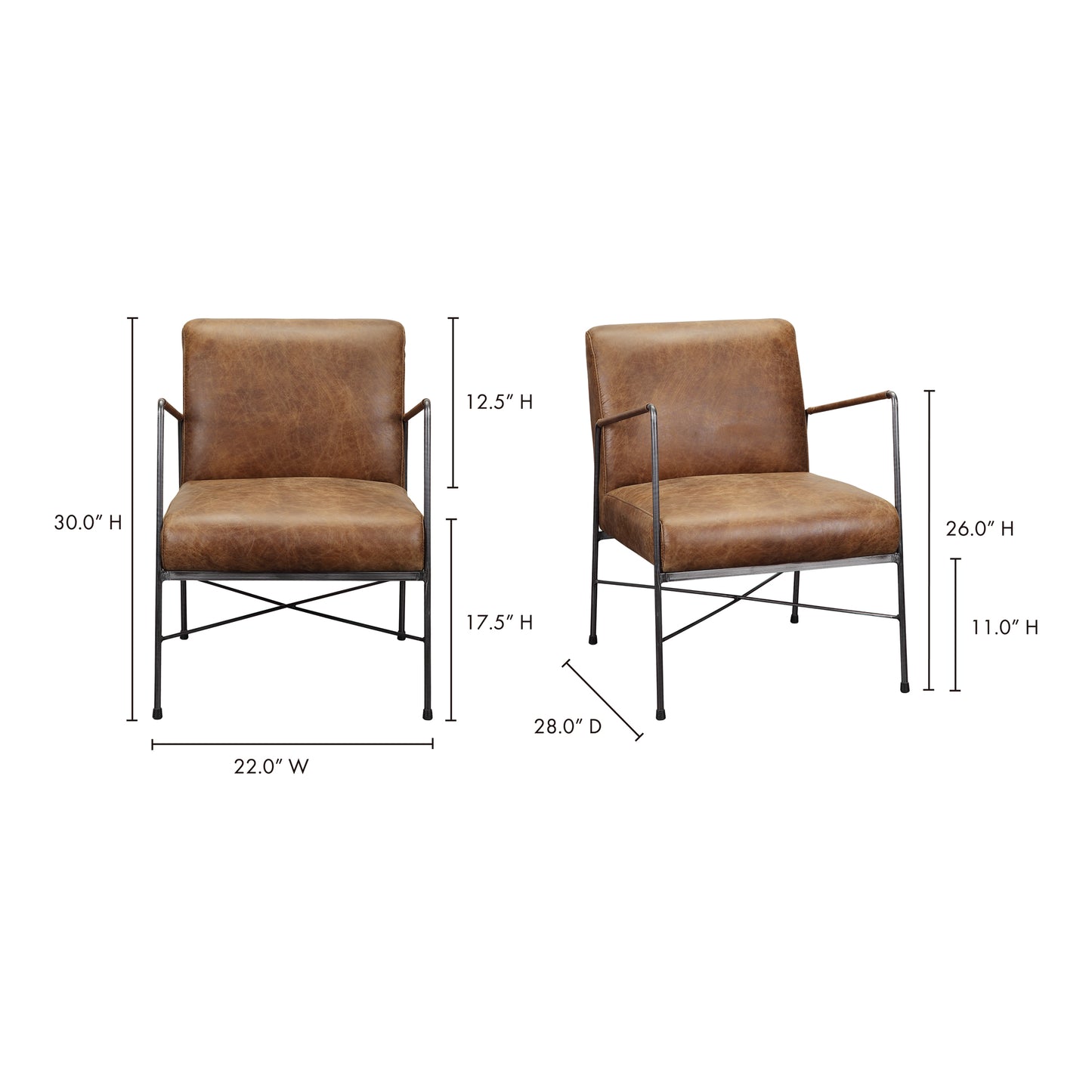 Dagwood Leather Armchair by Moe's Home