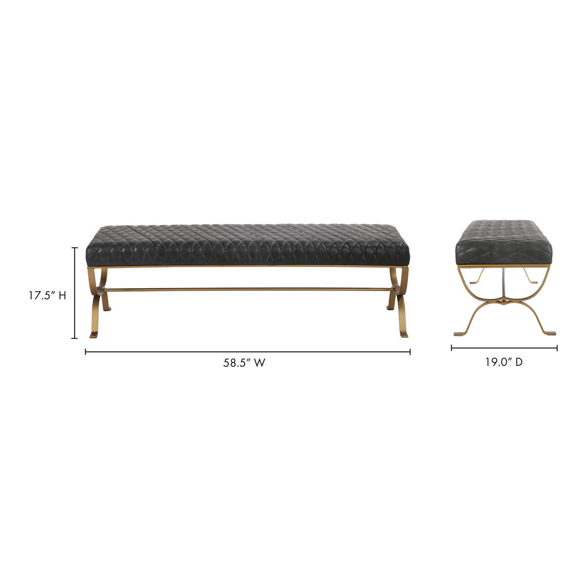 Teatro Bench Black by Moe's Home