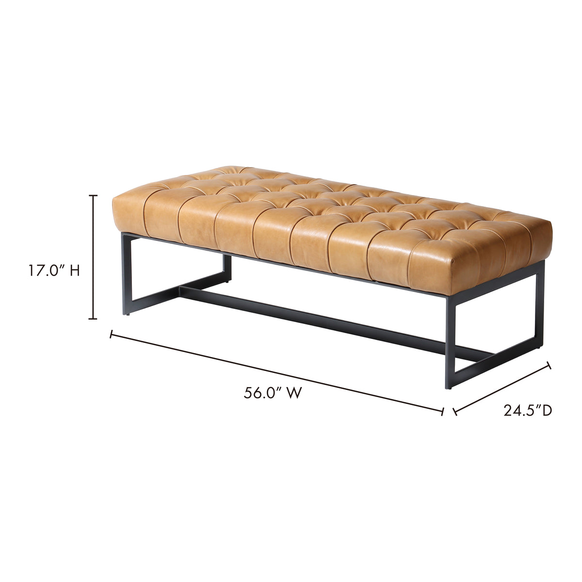 Wyatt Leather Bench by Moe's Home