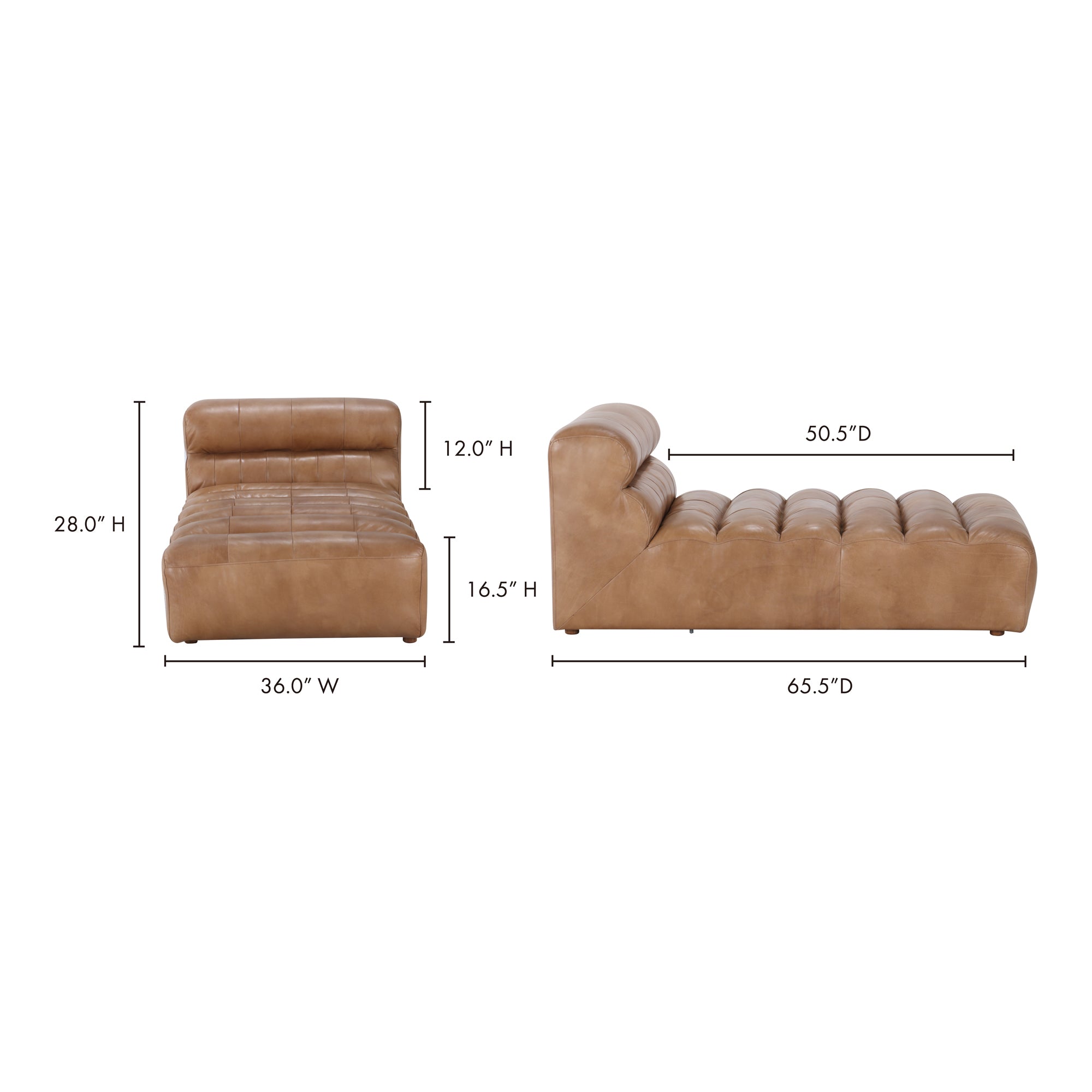 Ramsay Leather Chaise Tan