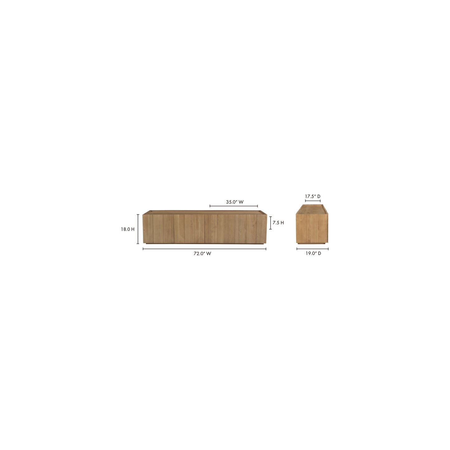 Plank Media Cabinet Natural by Moe's Home