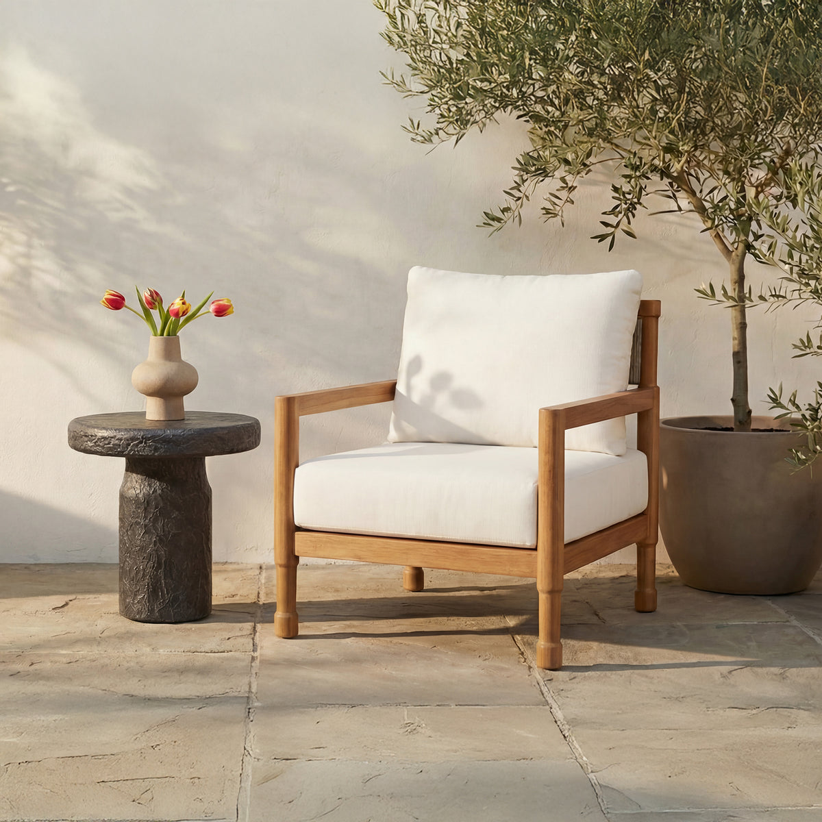 Nia Outdoor Side Table Charcoal by Moe's Home