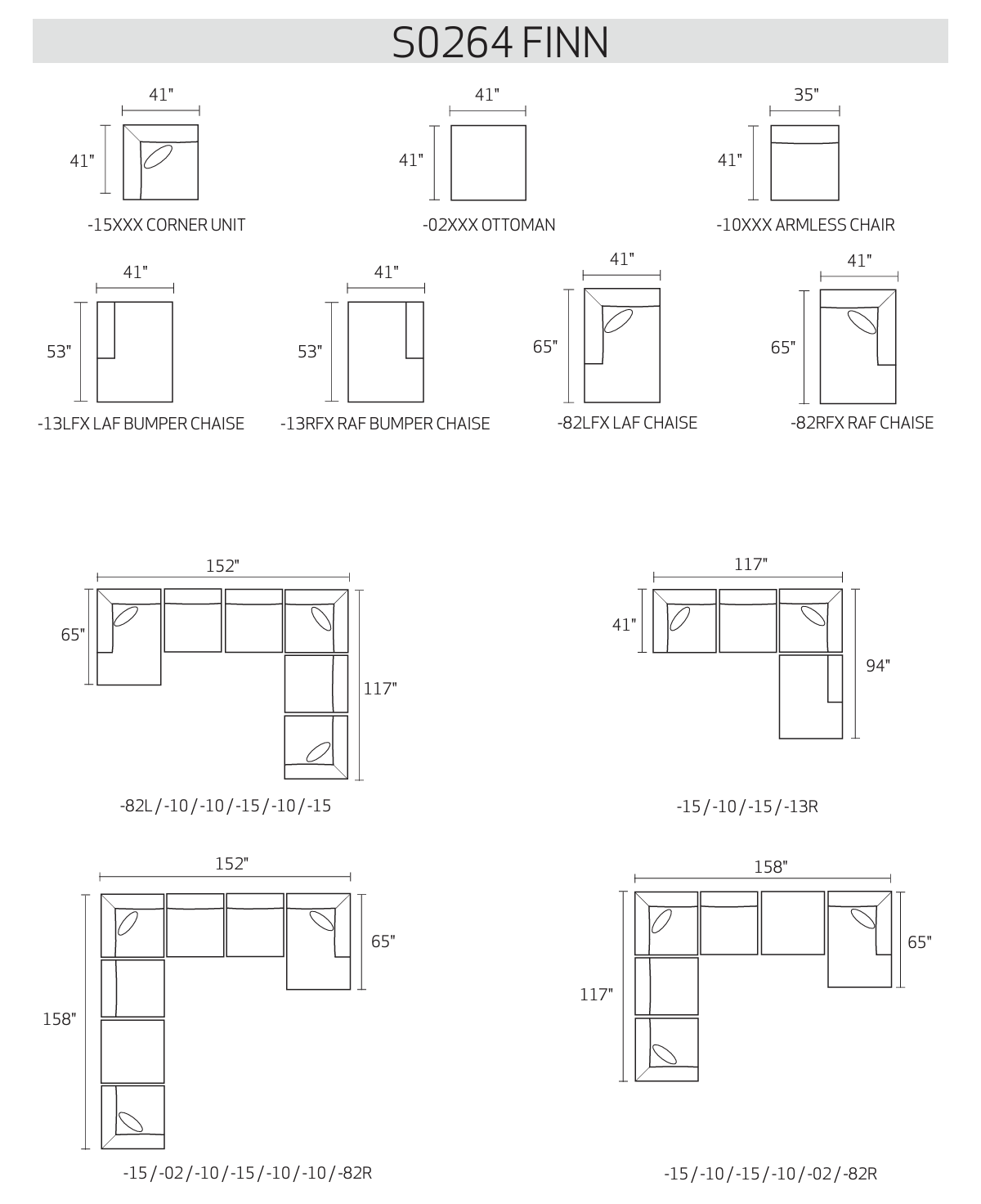 FINN LAF-ARM SOFA-BUMBER CHAISE SECTIONAL