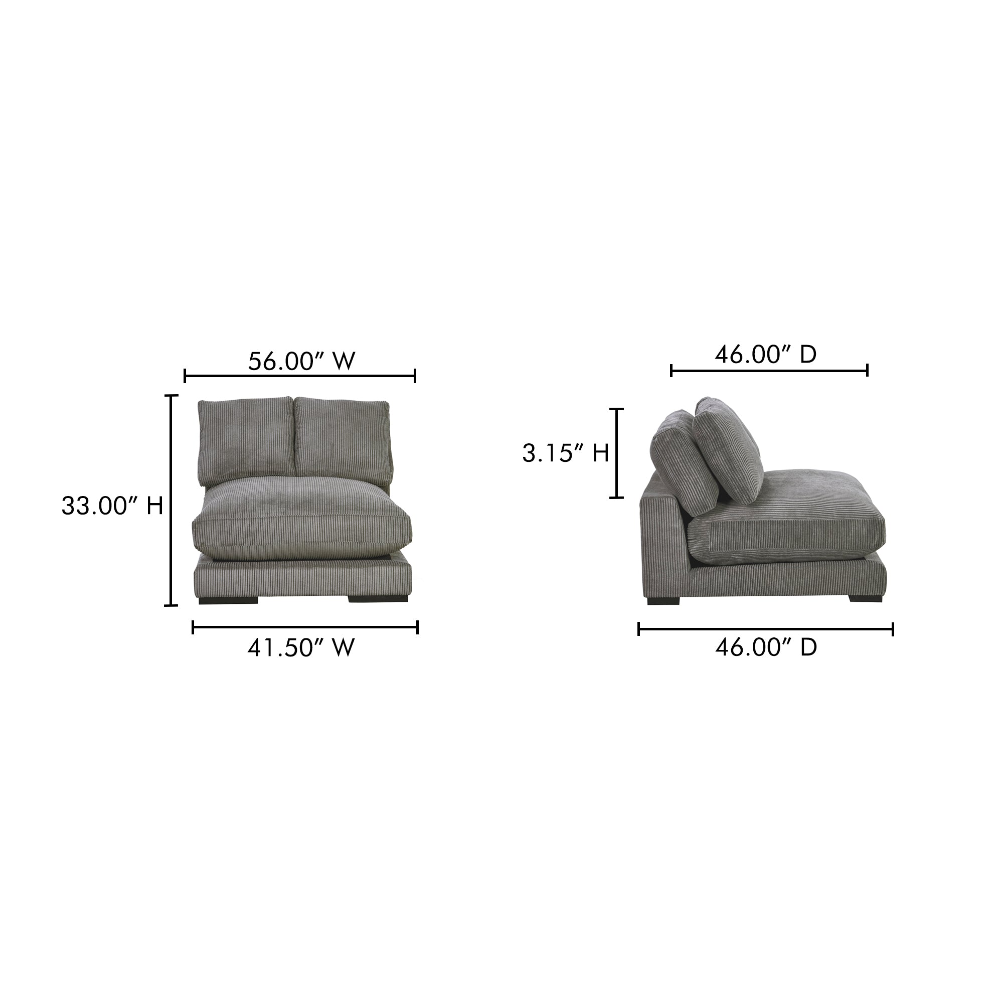 Plunge Slipper Chair Charcoal