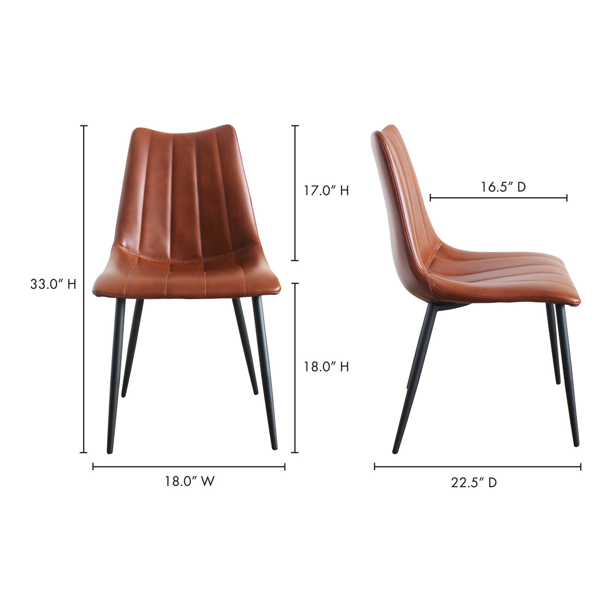 Alibi Dining Chair Brown - Set Of Two by Moe's Home