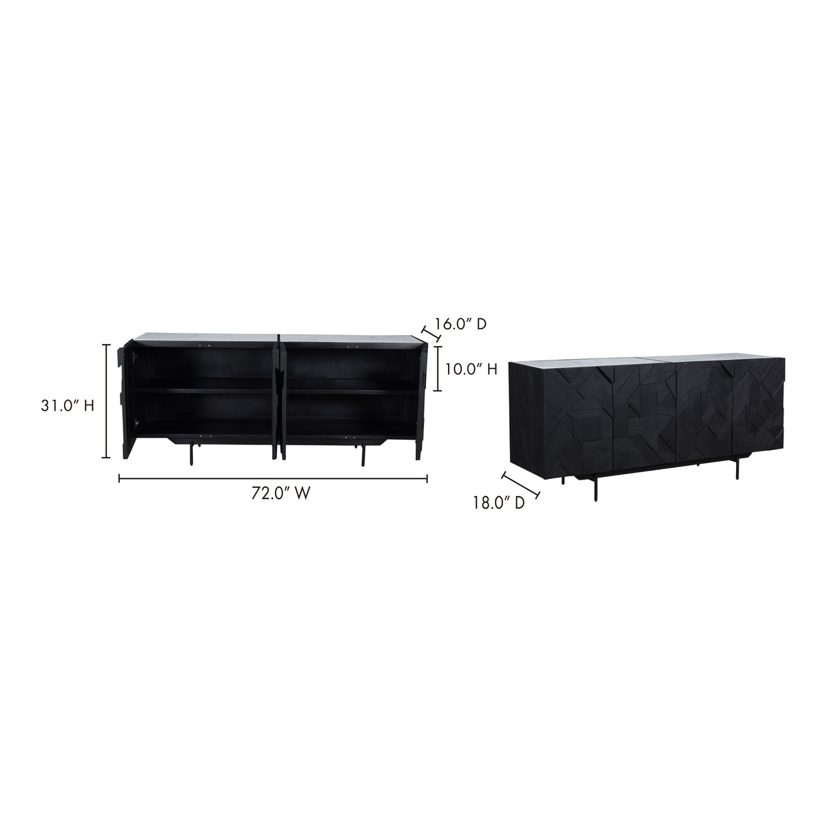 Kattan Sideboard Black by Moe's Home