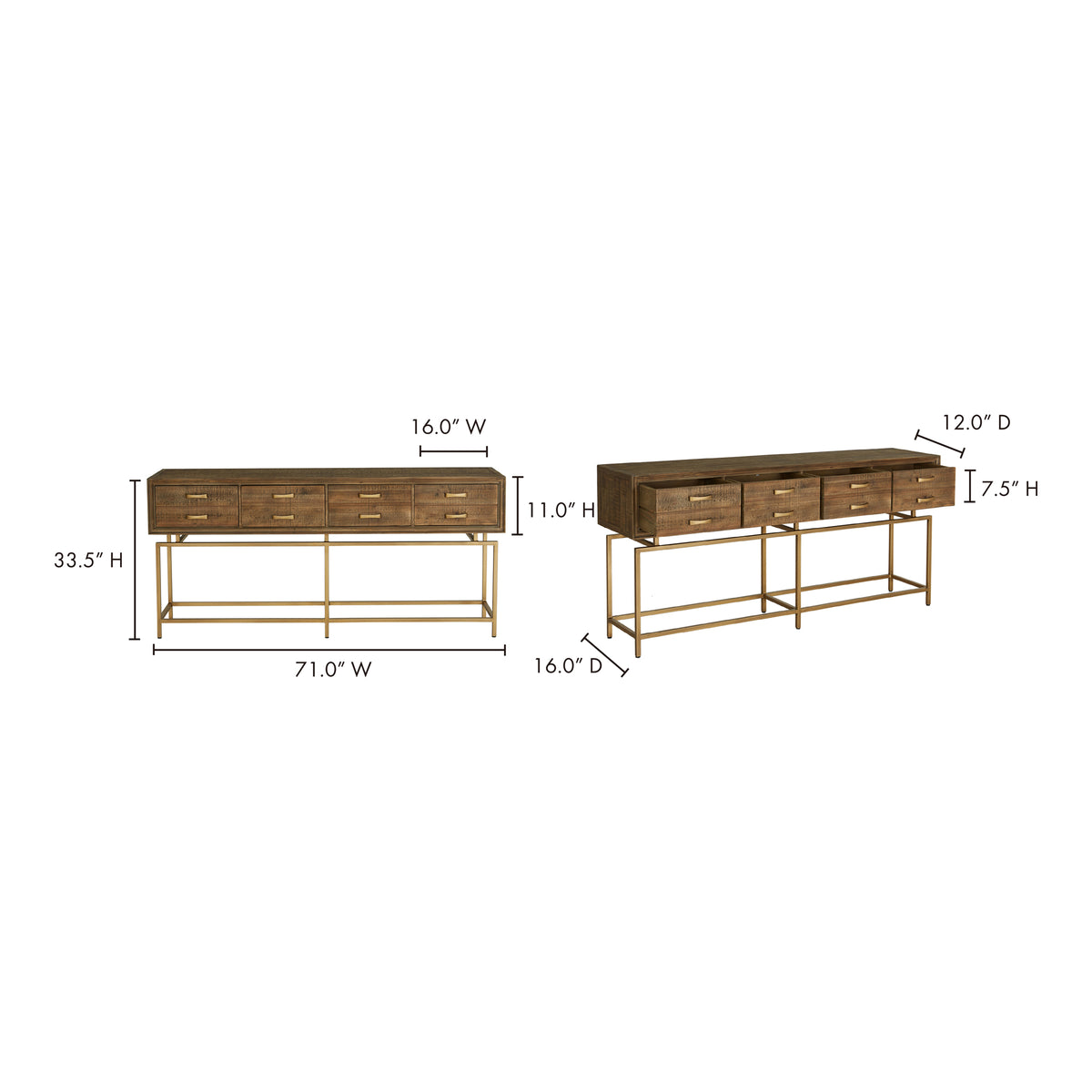 Annecy Console Table Natural by Moe's Home