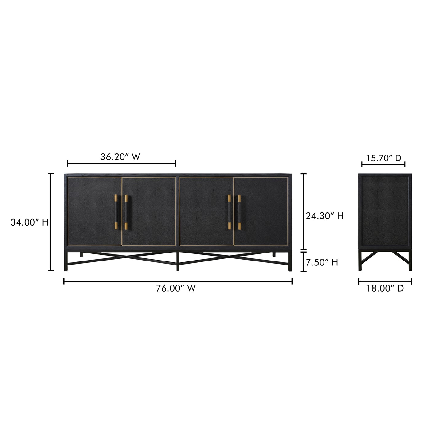 Mako Sideboard Black by Moe's Home