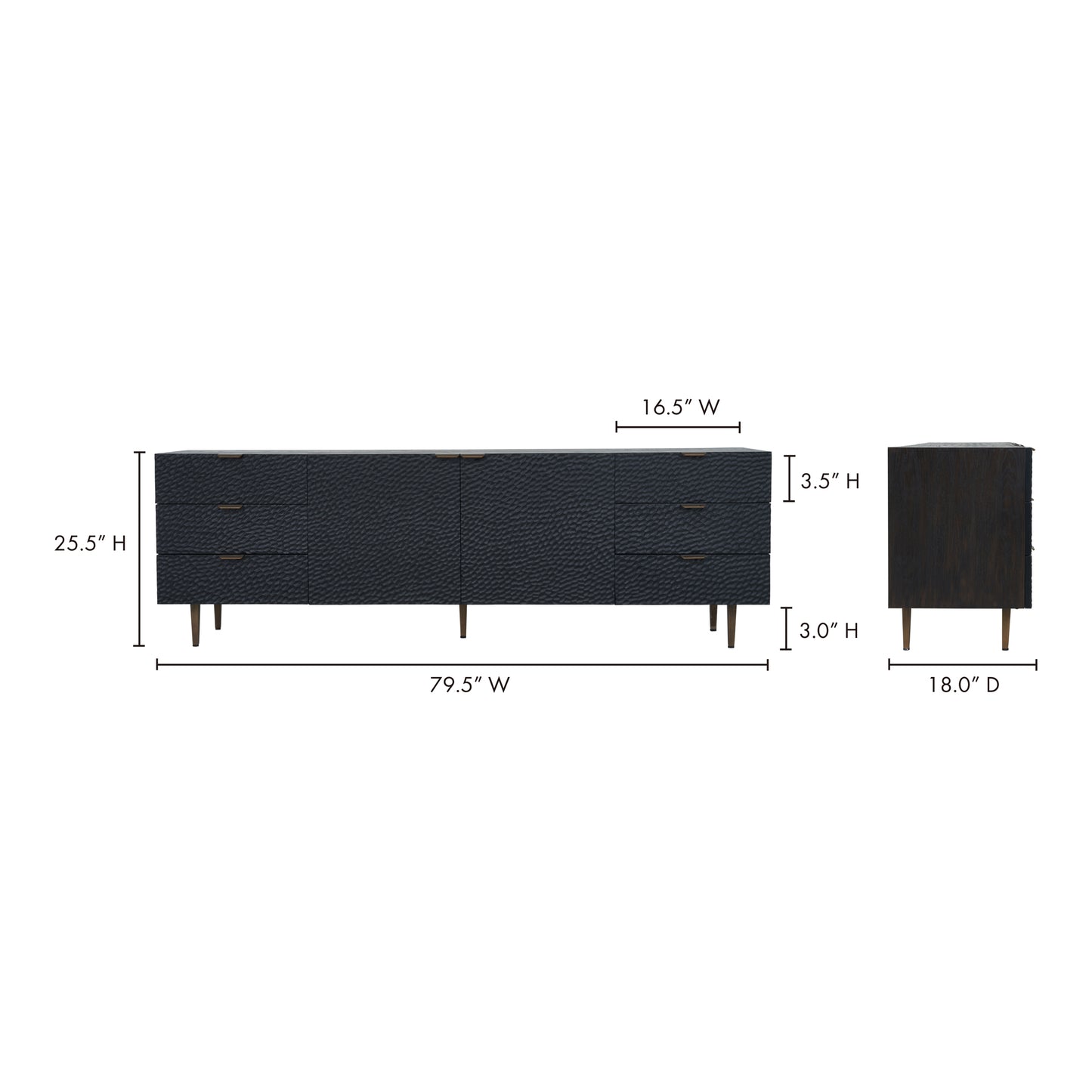Breu Sideboard Black by Moe's Home