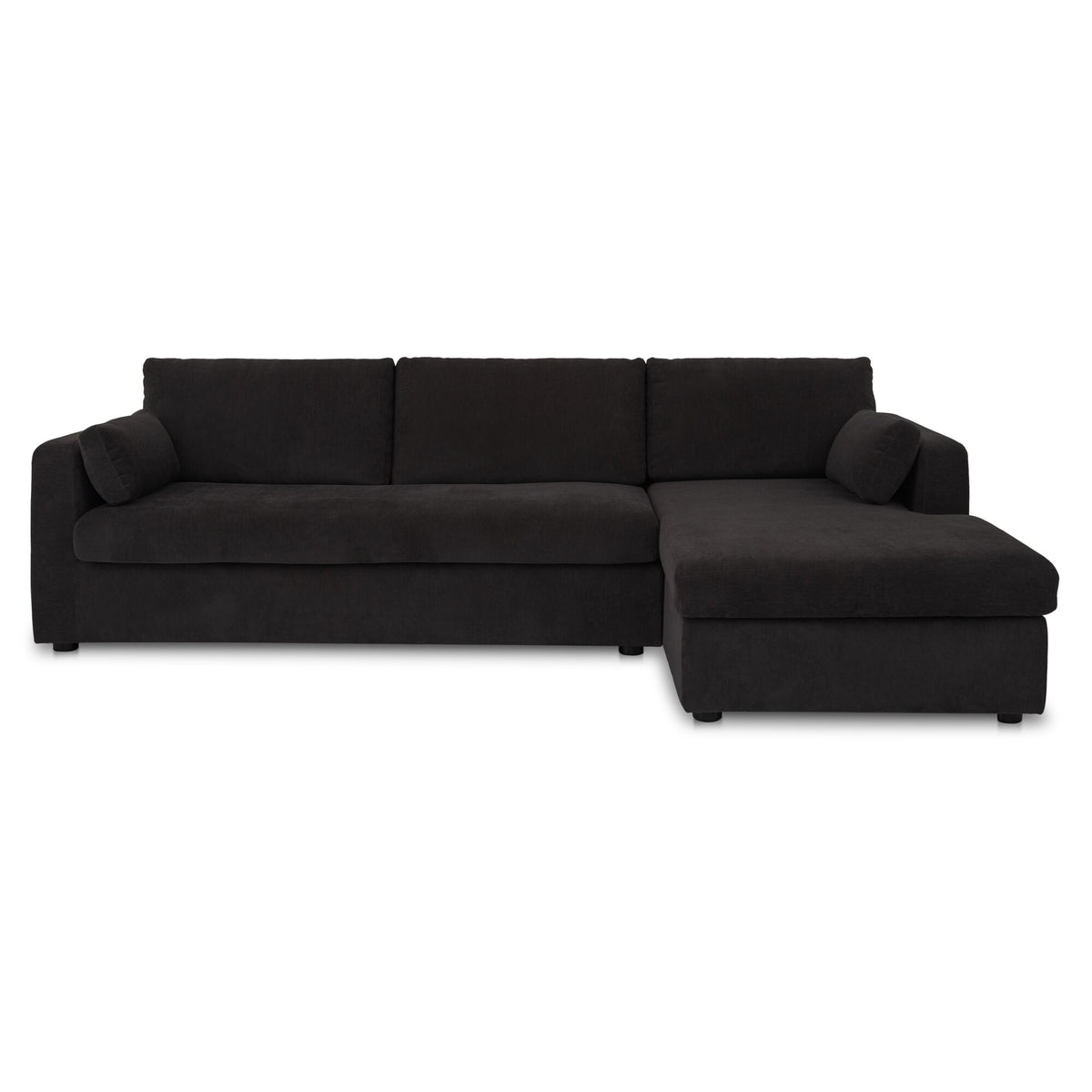 Burrow Sleeper Sectional With Storage Chaise Black Right by Moe's Home
