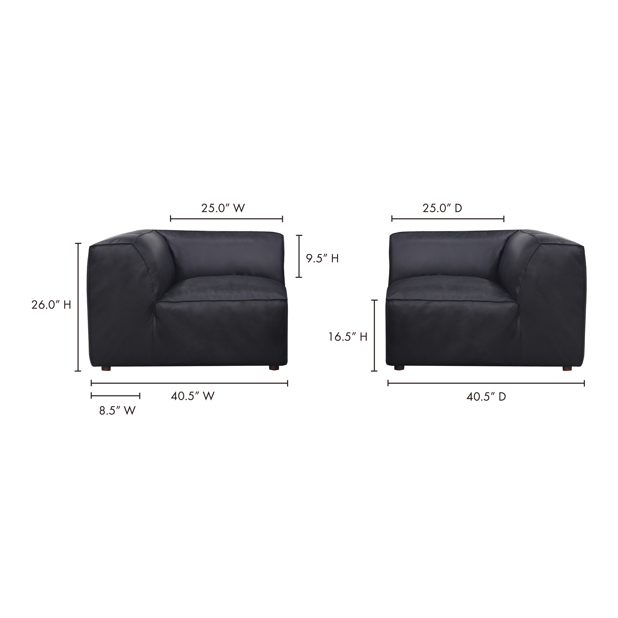 Form Corner Chair Vantage Black Leather