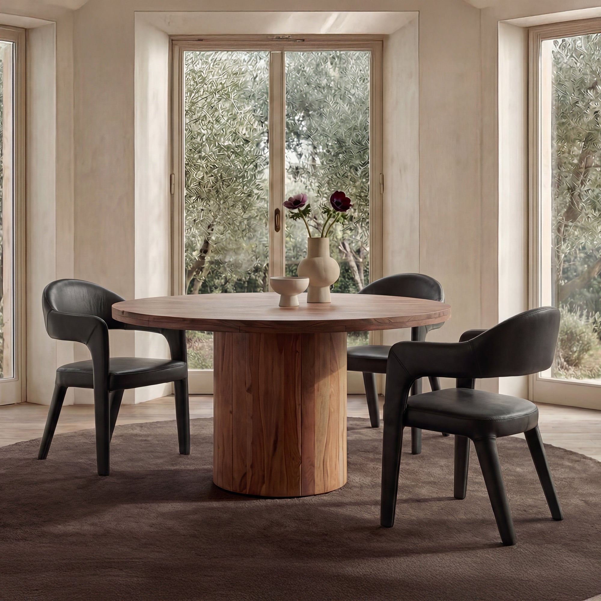 Martens Dining Chair Black Leather by Moe's Home