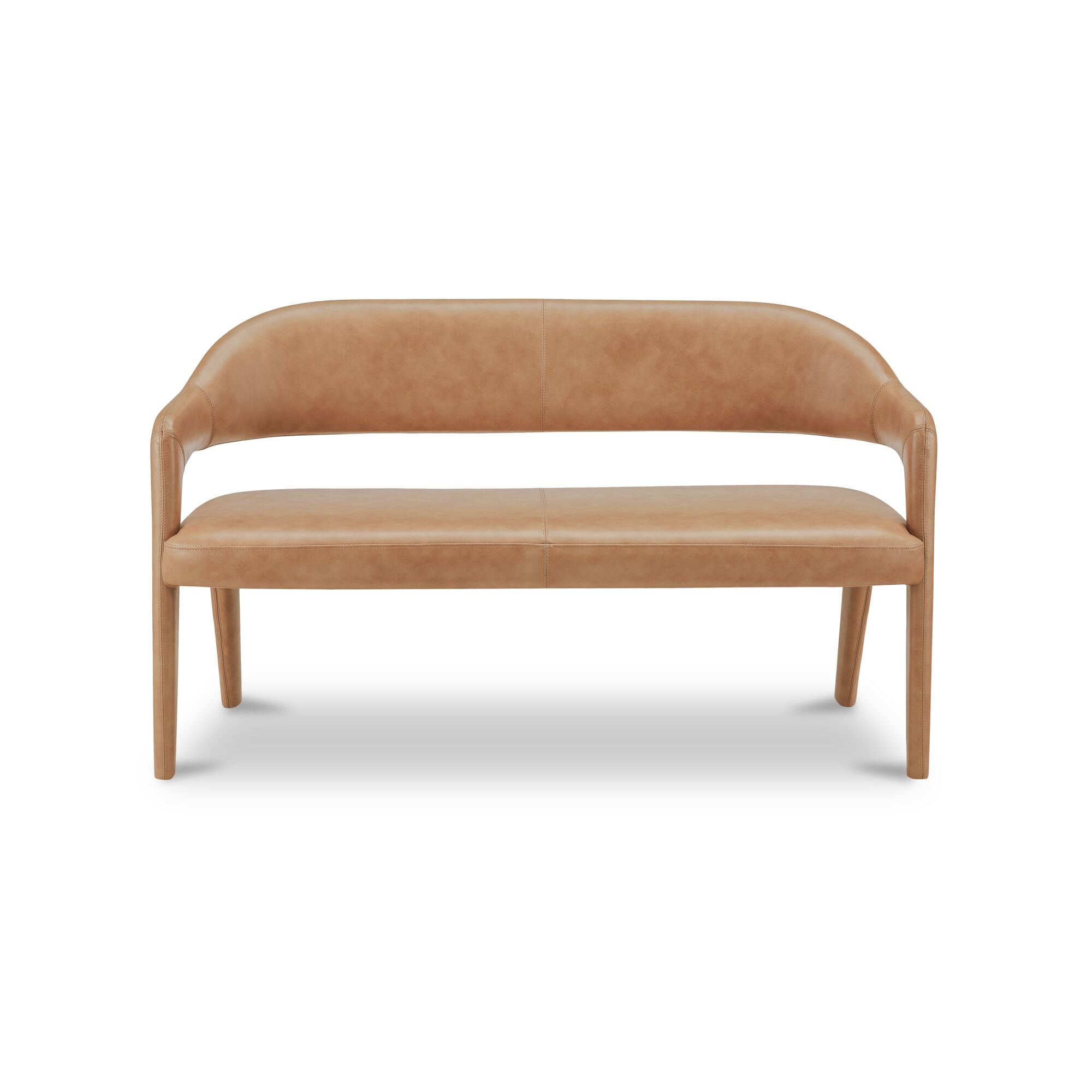 Martens Dining Bench Tan Leather by Moe's Home