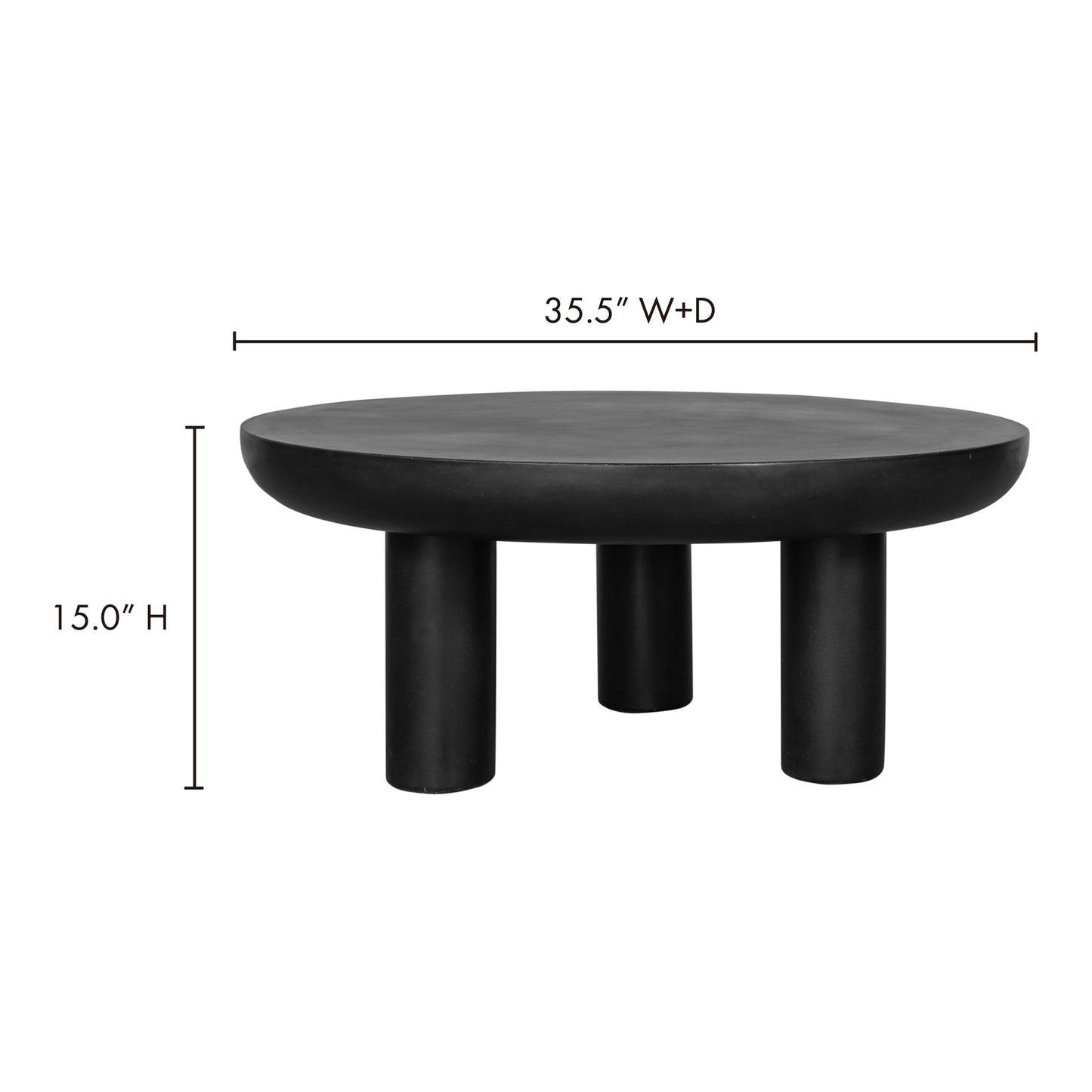 Rocca Coffee Table Black by Moe's Home