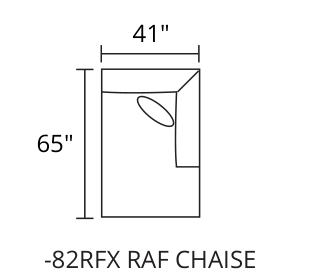 RAF Chaise diagram — 41 x 65 in