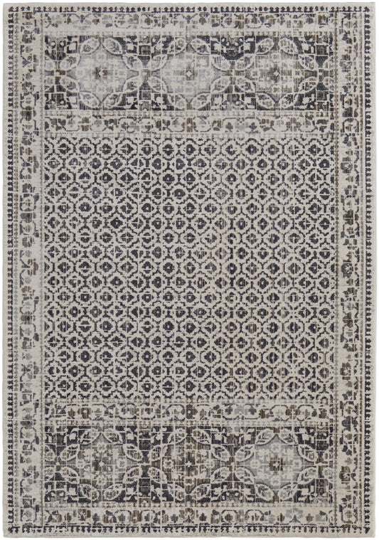 Kano 3874F Gray/Ivory Rug by Feizy