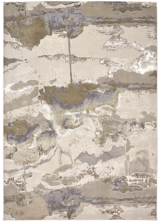 Aura 3737F Gold/Gray Rug by Feizy