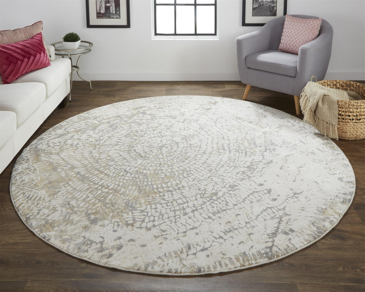 Parker 3702F Silver/Ivory Rug by Feizy
