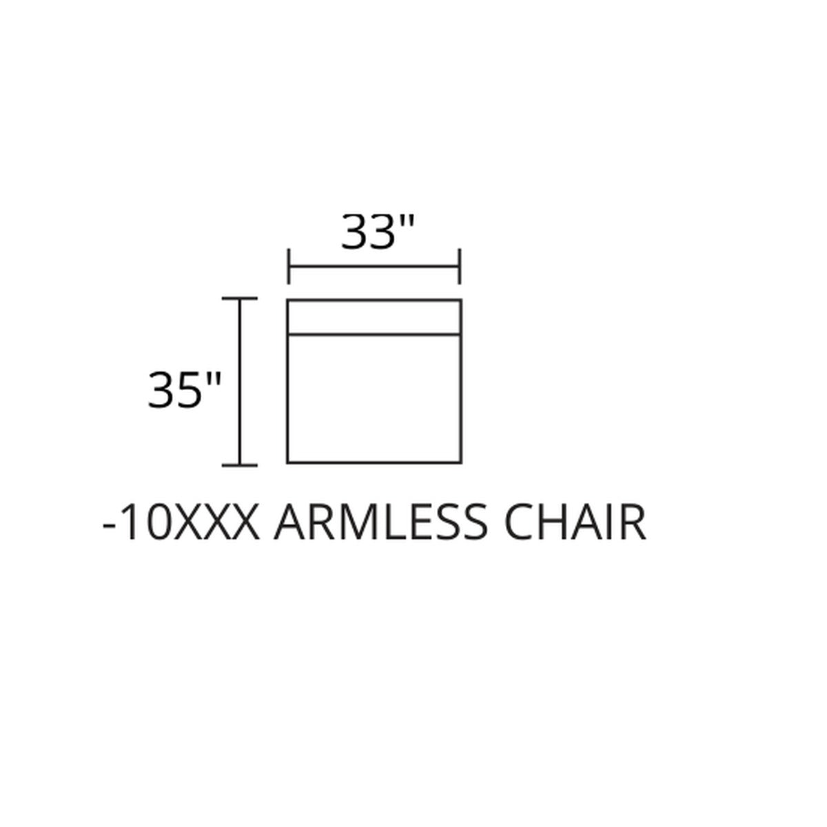 Armless Chair diagram — 33 x 35 in