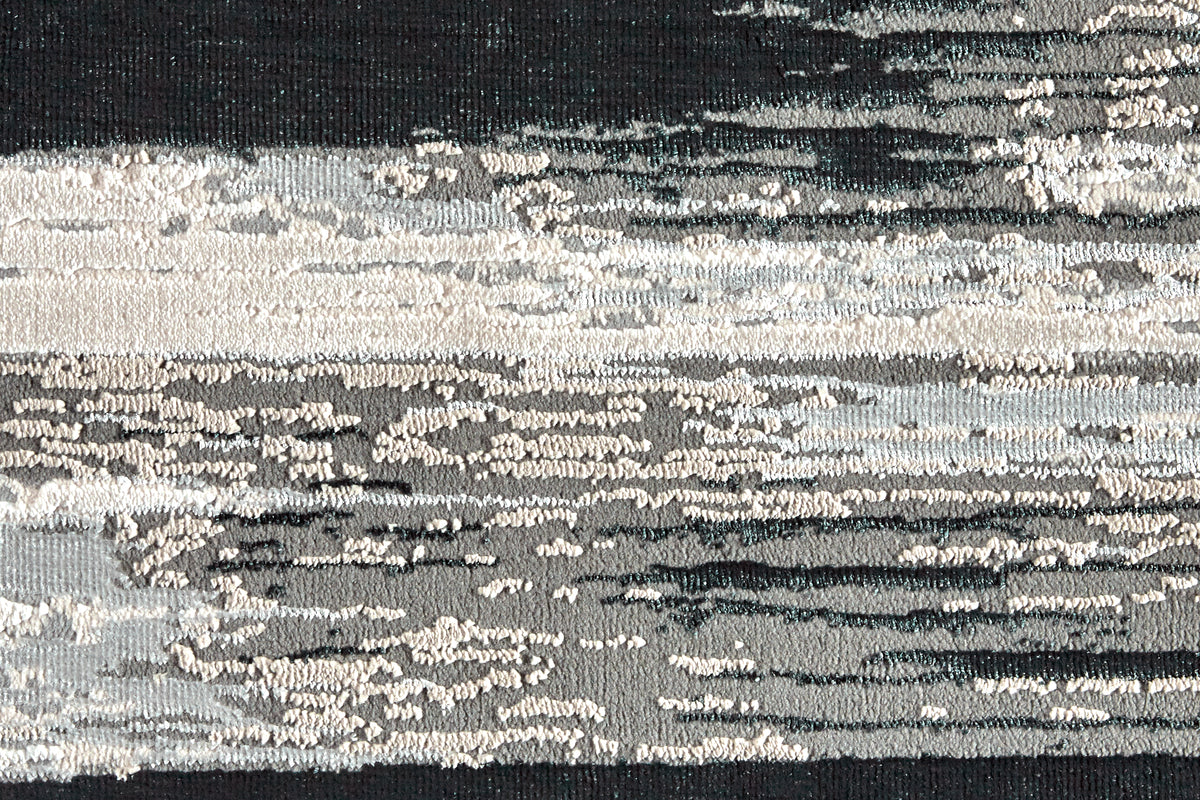 Micah 3338F Black/Silver Rug by Feizy
