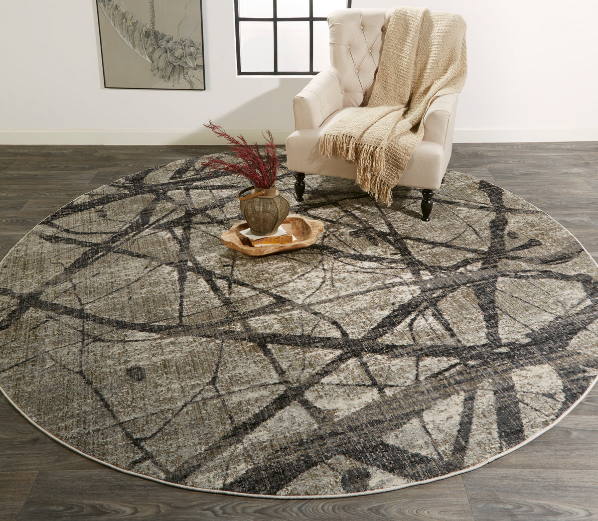 Kano 3877F Charcoal/Gray Rug by Feizy