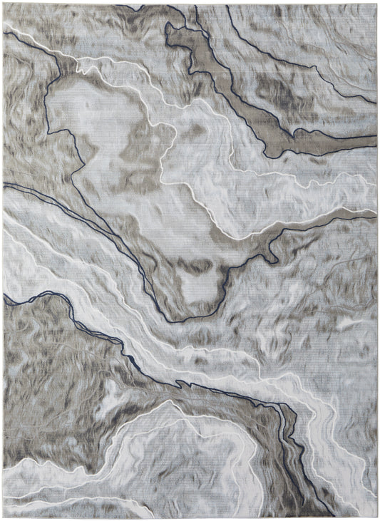 Gaspar 39KUF Gray/Ivory Rug by Feizy