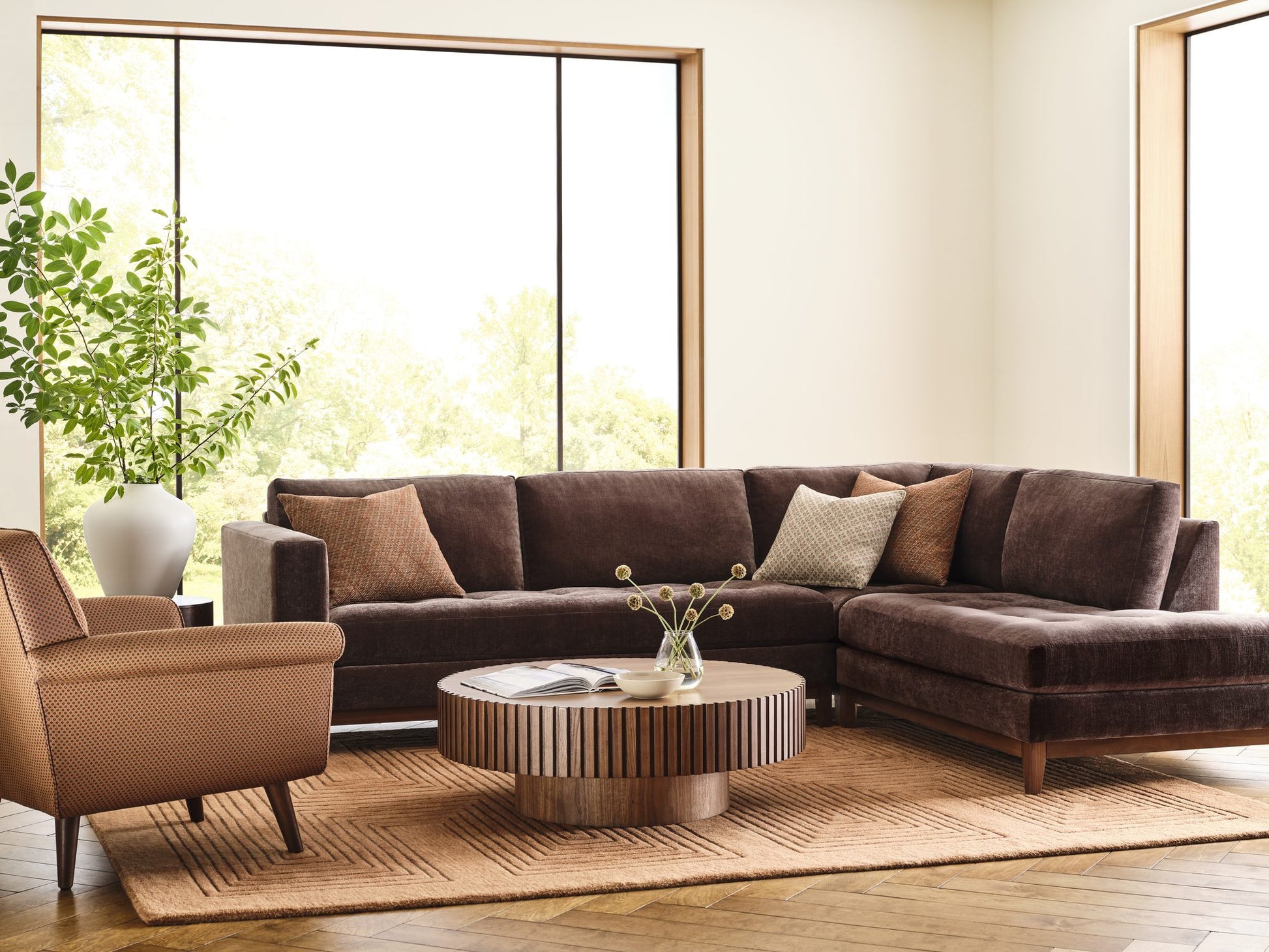 ANNABEL sectional in Andrew Espresso — lifestyle