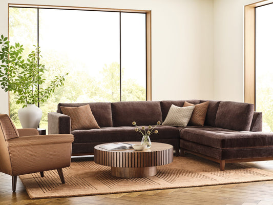ANNABEL sectional in Andrew Espresso — lifestyle